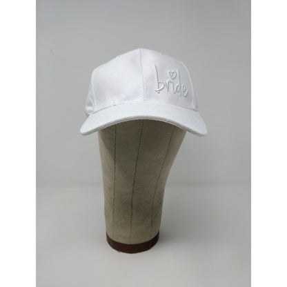 Miss to Mrs Bride Slideback Hat Cap Embroidered Logo Wedding White Faux Suede