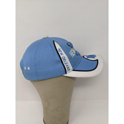 City Hunter New Orleans Strapback Adjustable Hat Cap Blue & White Embroidered