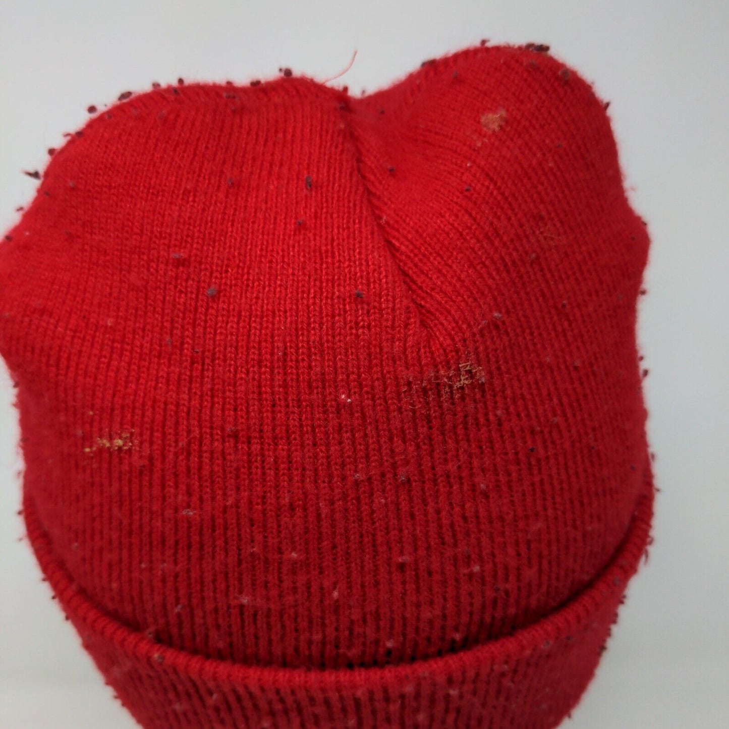 Clear View Red Winter Beanie Hat Cap Embroidered One Size Logo Spell Out