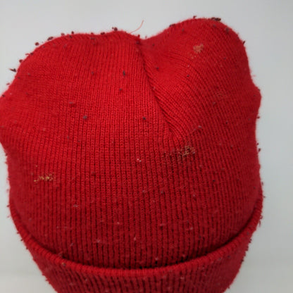 Clear View Red Winter Beanie Hat Cap Embroidered One Size Logo Spell Out