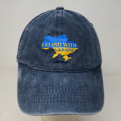 Unbranded Men's Slideback Hat Blue Graphic I Stand With Ukraine Logo