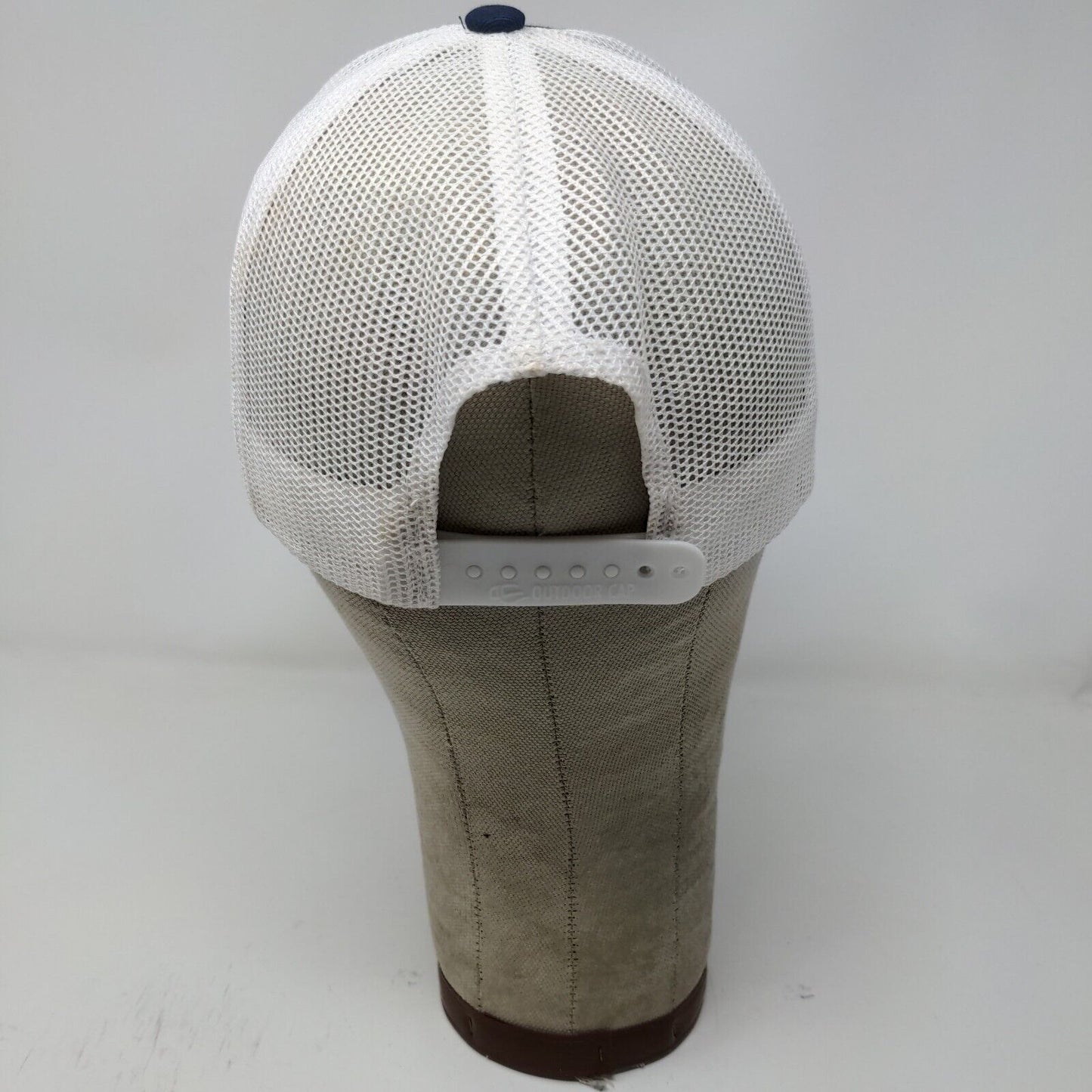 D2 Land & Water Snapback Mesh Back Hat Blue White Adjustable Embroidered Logo