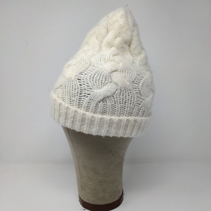 Old Navy Cable Knit Beanie Toboggan Hat Acrylic/Nylon Blend One Size Cream
