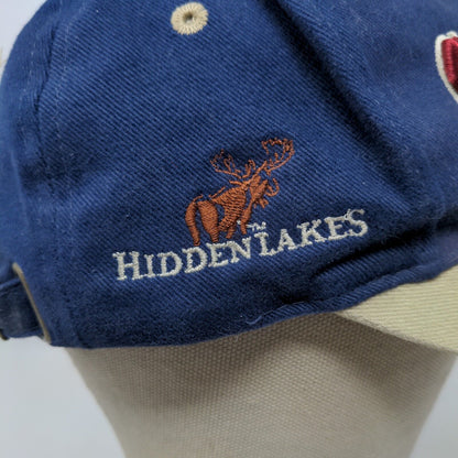 Ahead Men's Strapback Hat Blue Adjustable Hidden Lakes Embroidered Logo