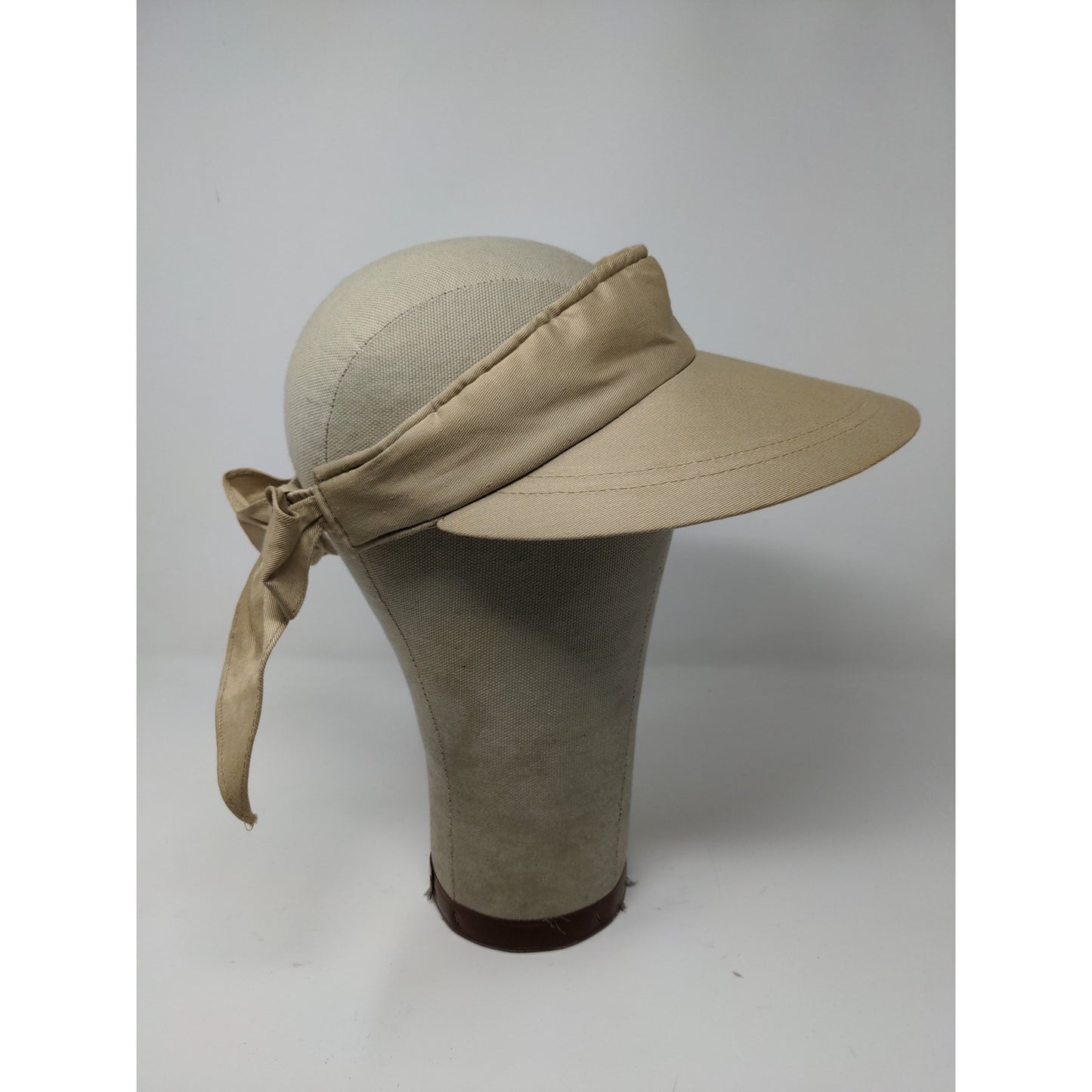 Womens Gitano Sun Visor Hat Brown Tan Beige Tie Back Blank Wide Brim