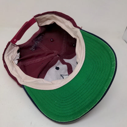 Disney Mickey Mouse Men's Snapback Hat Red Burgundy Embroidered Logo Vintage