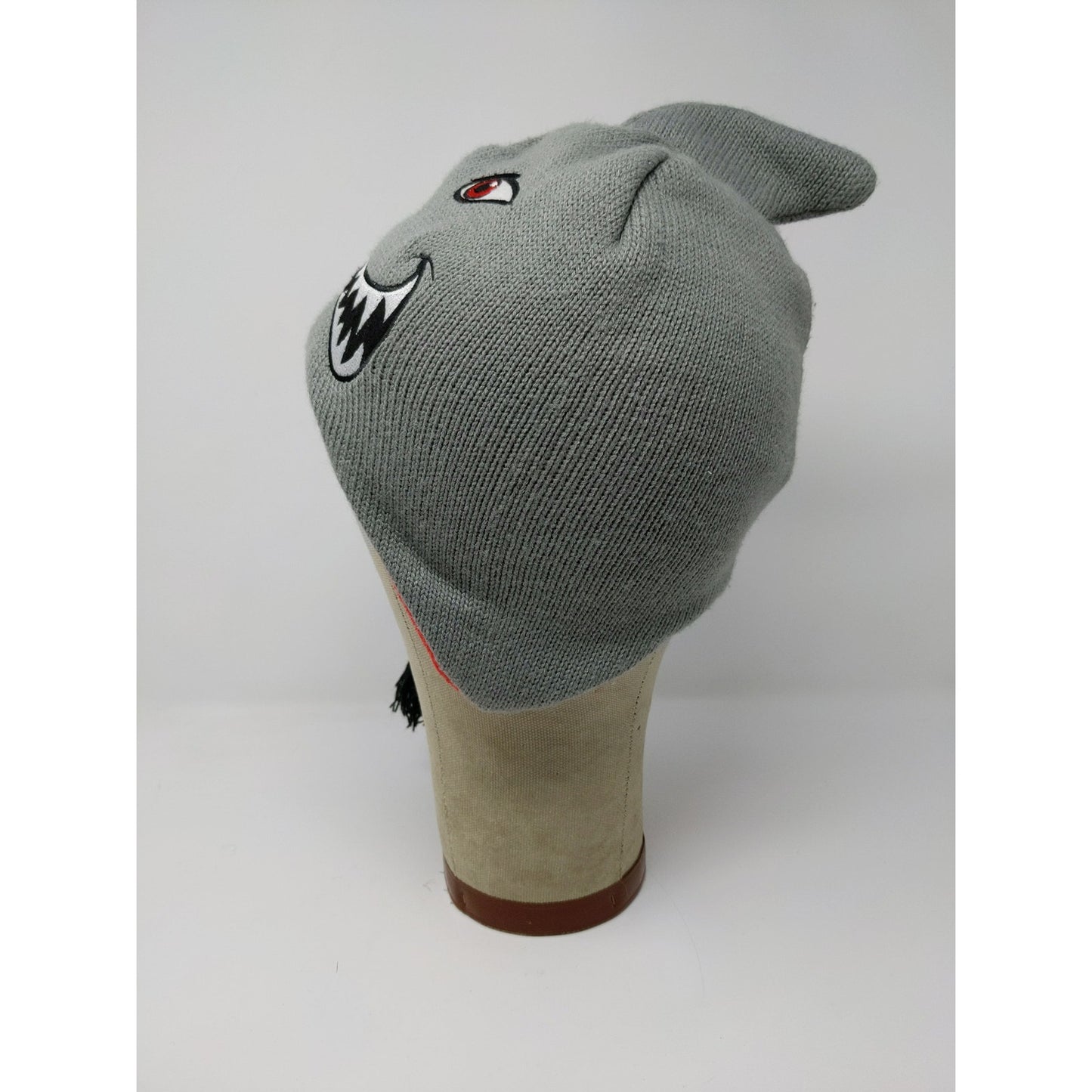 Youth Boys Shark Beanie Trapper Hat Embroidered Decorations Gray SEE DESC