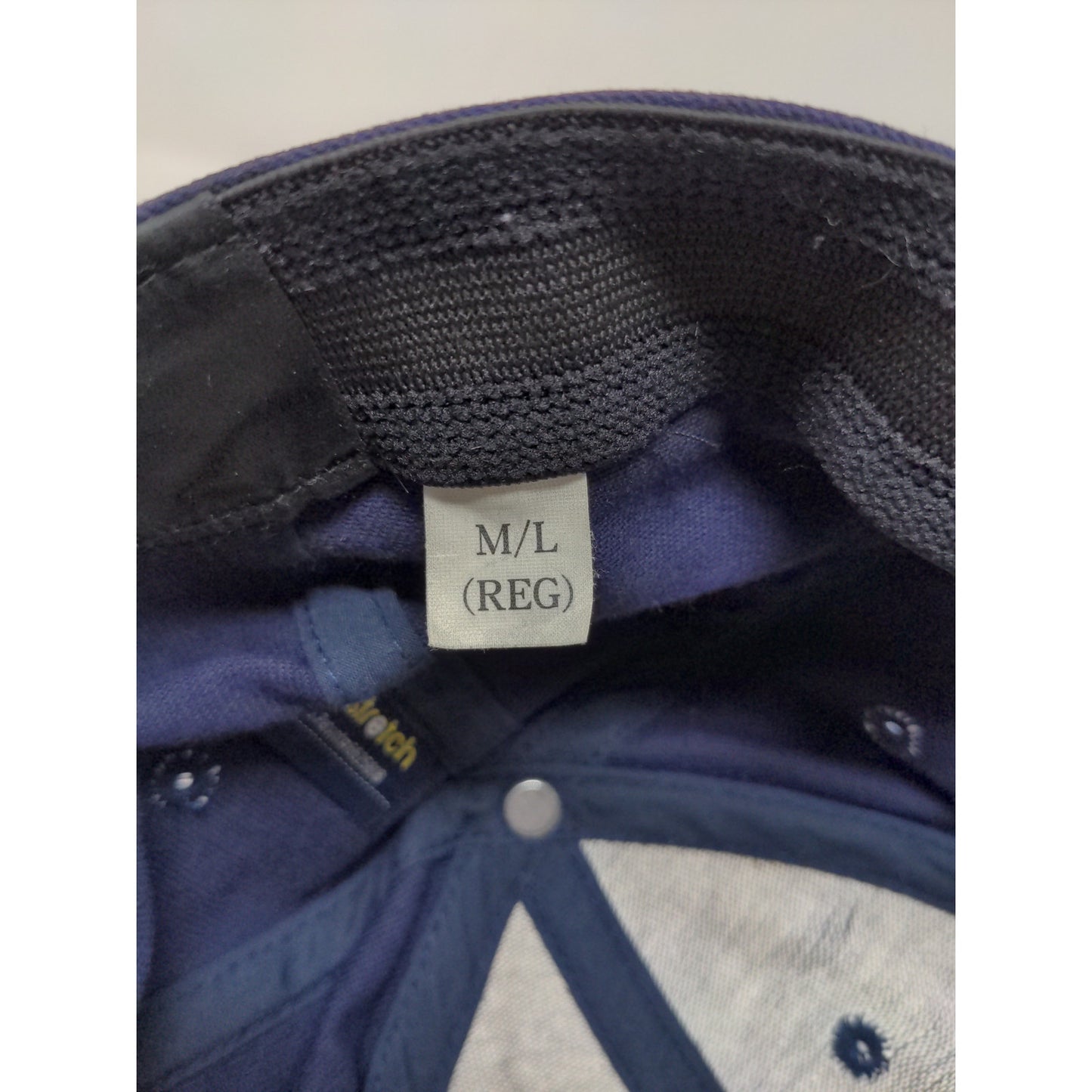 Monarch EZ Stretch Hat Size M/L Blue Faded Distressed Embroidered Logo