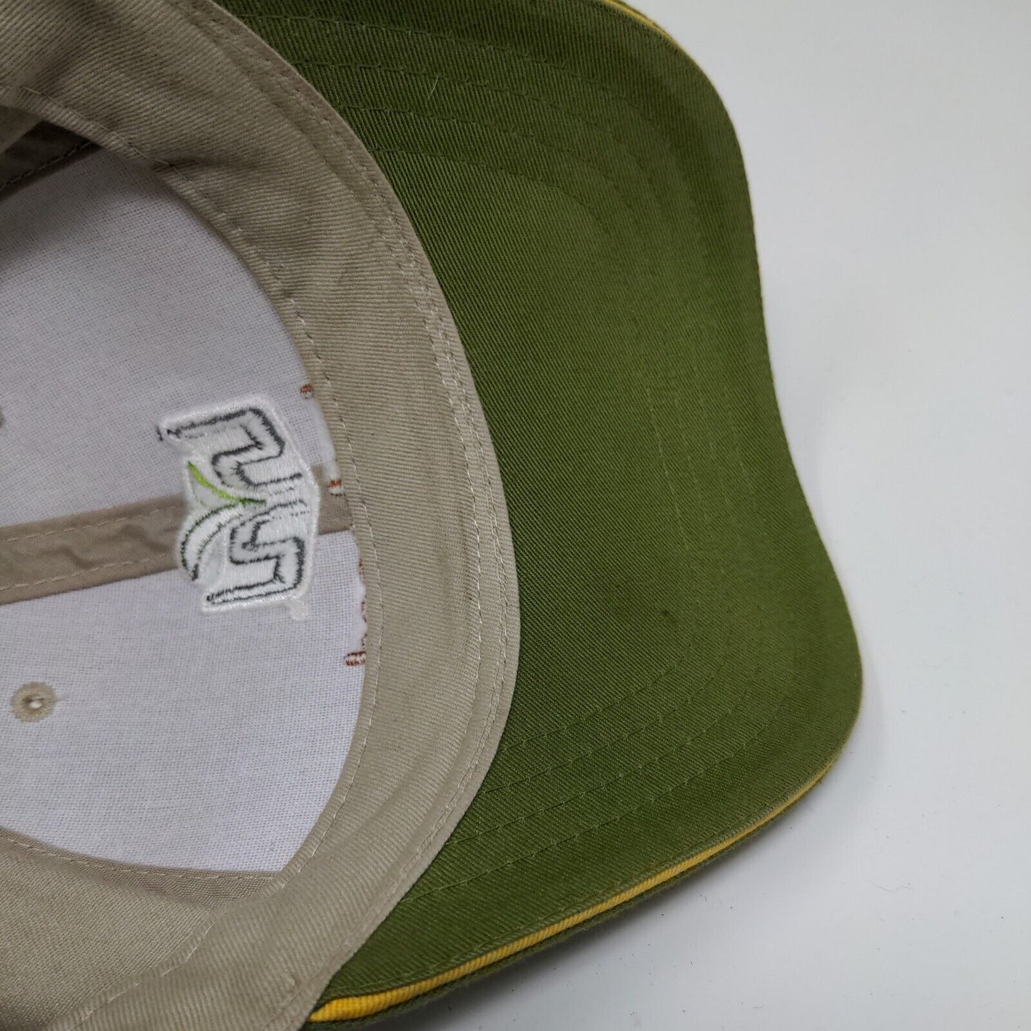 Select Seed Strapback Hat Tan Green Adjustable Embroidered Logo