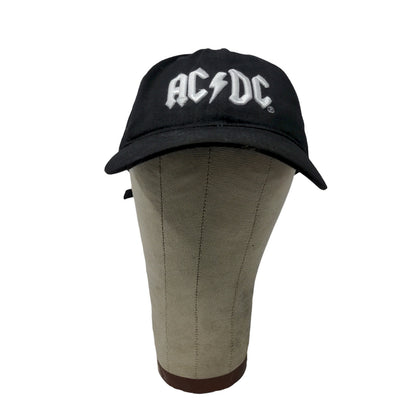 2021 Rock & Roll AC DC Slideback Hat Black Embroidered White Logo Lightning Bolt