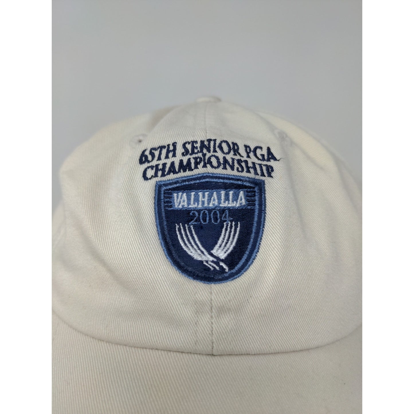 Vintage 65th Senior PGA Championship 2004 Slideback Hat Cream Embroidered Logo