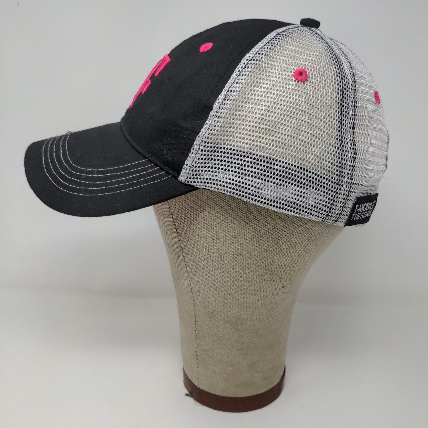 T Mobile Mens Snapback Hat Black Gray Adjustable Mesh Back Embroidered Logo