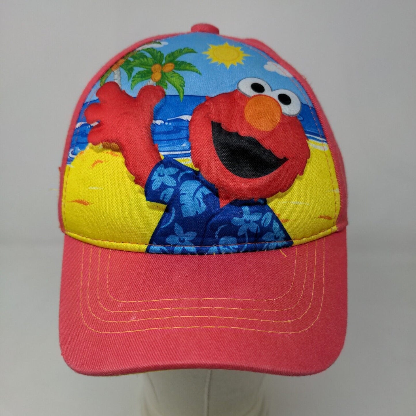 Sesame Street Boy's Snapback Hat Red 100% Cotton Elmo Vacation Graphic