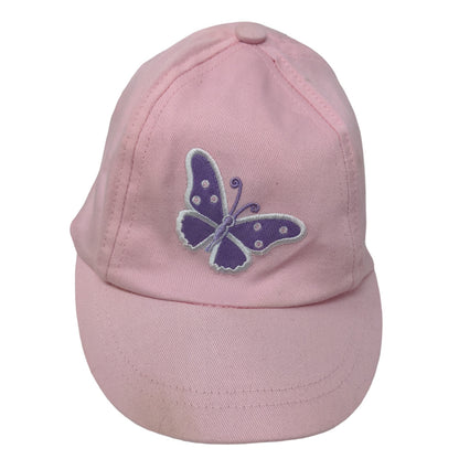 Unbranded Girl's Strapback Hat Pink Size Infant 6-18 months Baby Butterfly