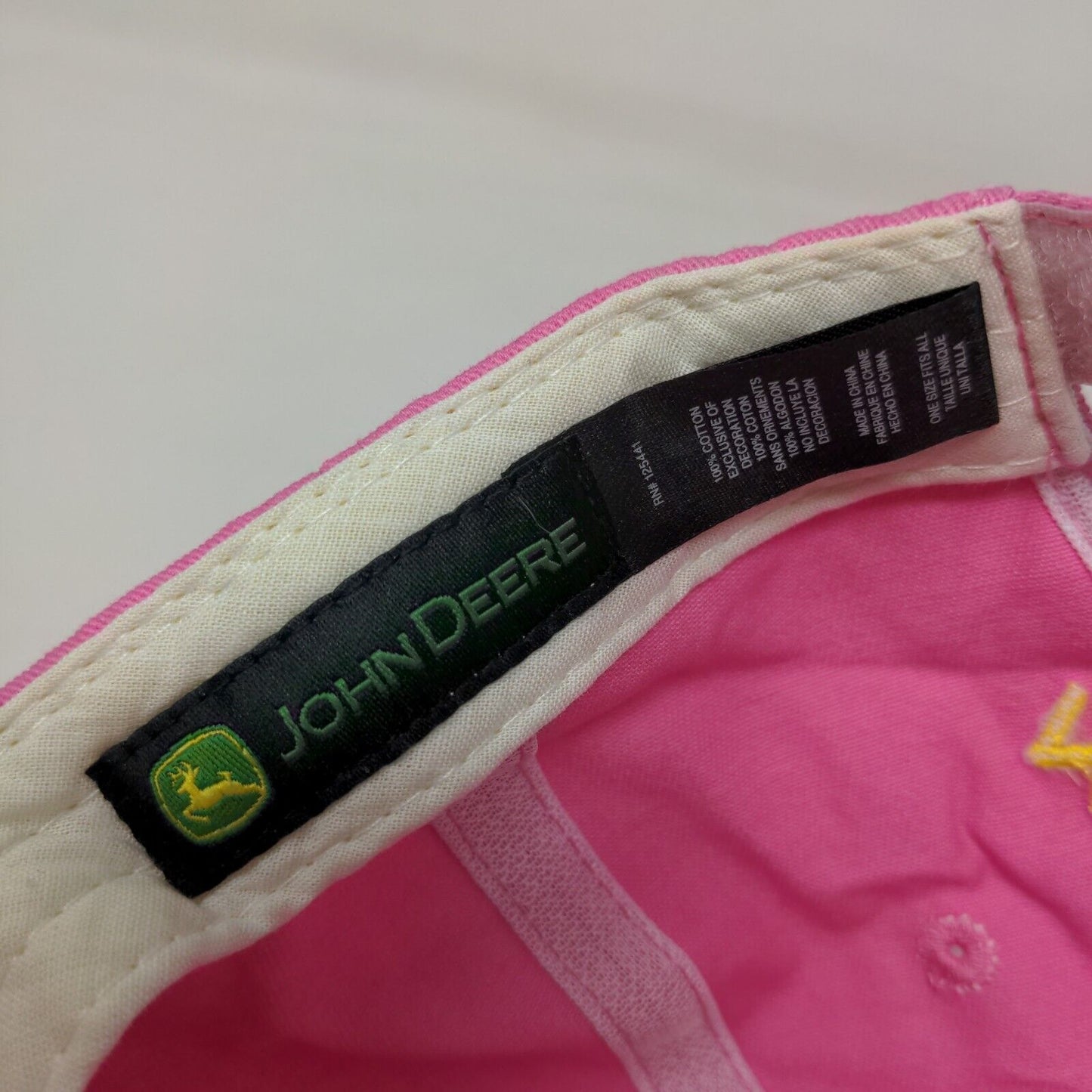 John Deere Women's Strapback Hat Pink Size OSFA Embroidered NorTrax Logo