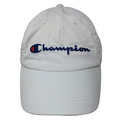 Champion Men's Slideback Hat White OSFA Embroidered Logo 100% Cotton