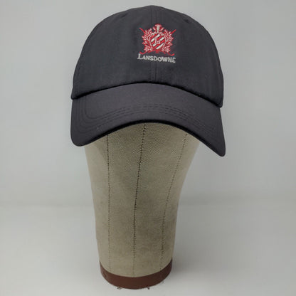 Lansdowne Golf Strapback Hat Black One Size Embroidered Logo