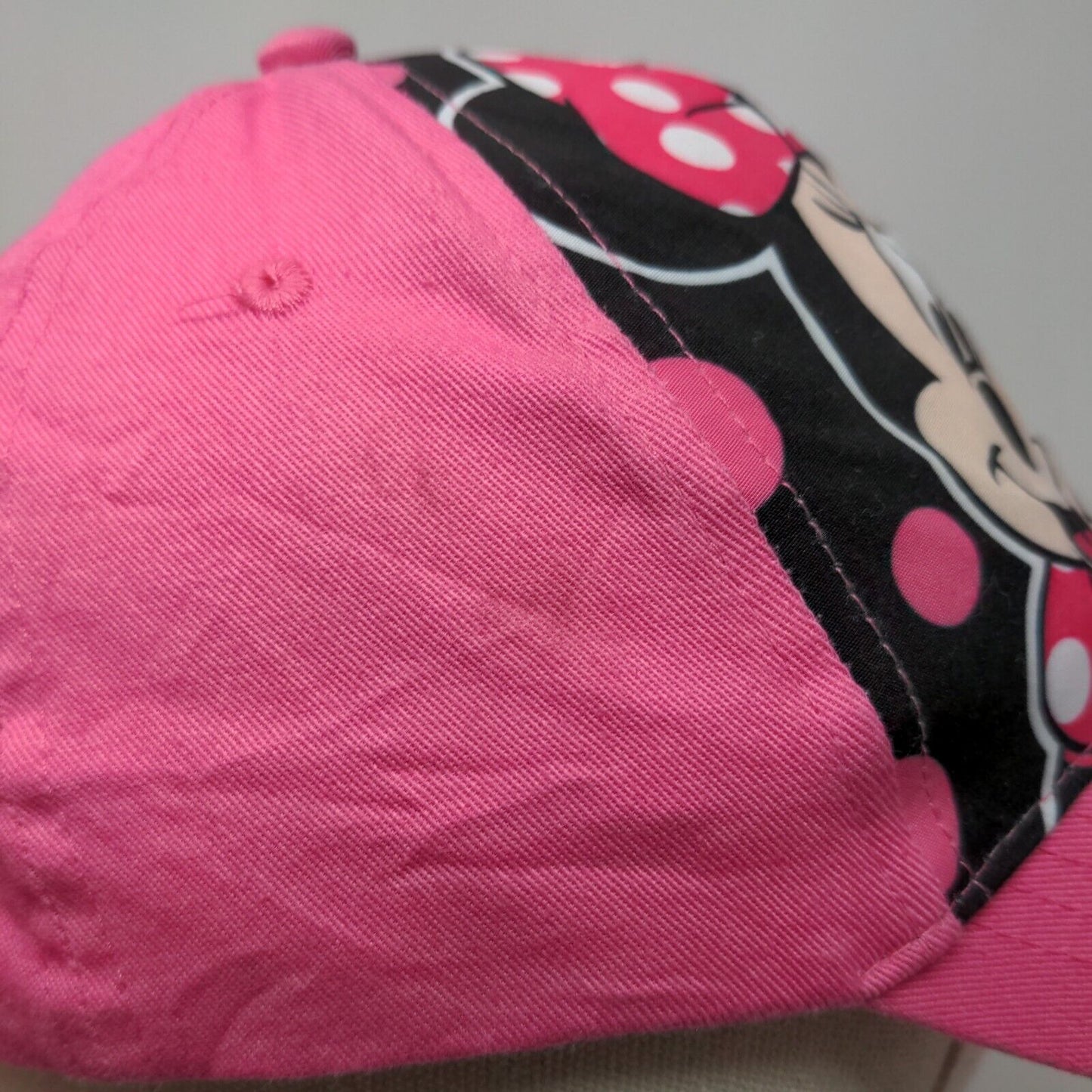 Disney Minnie Mouse Girl's Snapback Hat Pink OSFM Big Print Polyester
