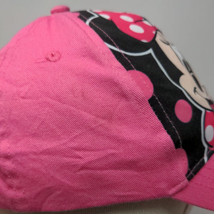 Disney Minnie Mouse Girl's Snapback Hat Pink OSFM Big Print Polyester