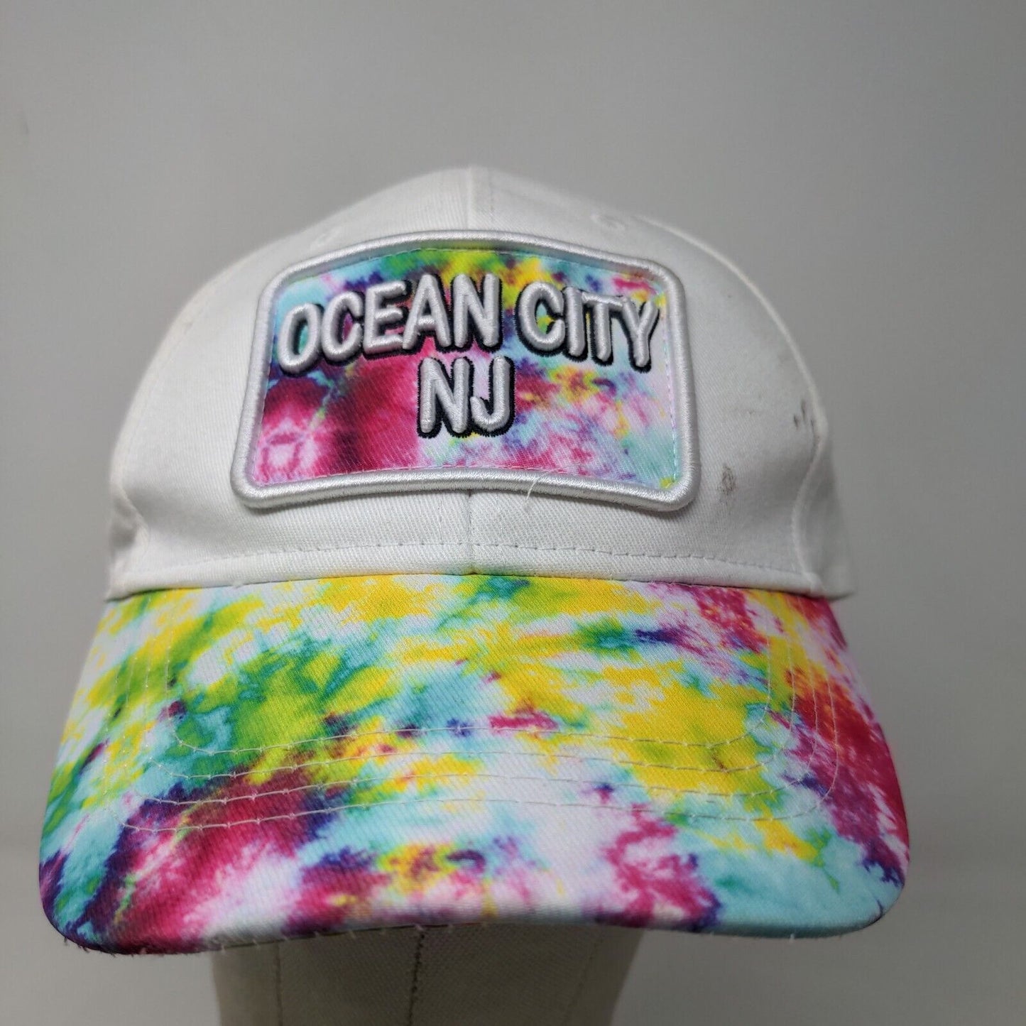 Lucky 7 USA Men's Strapback Hat White Adjustable Ocean City New Jersey