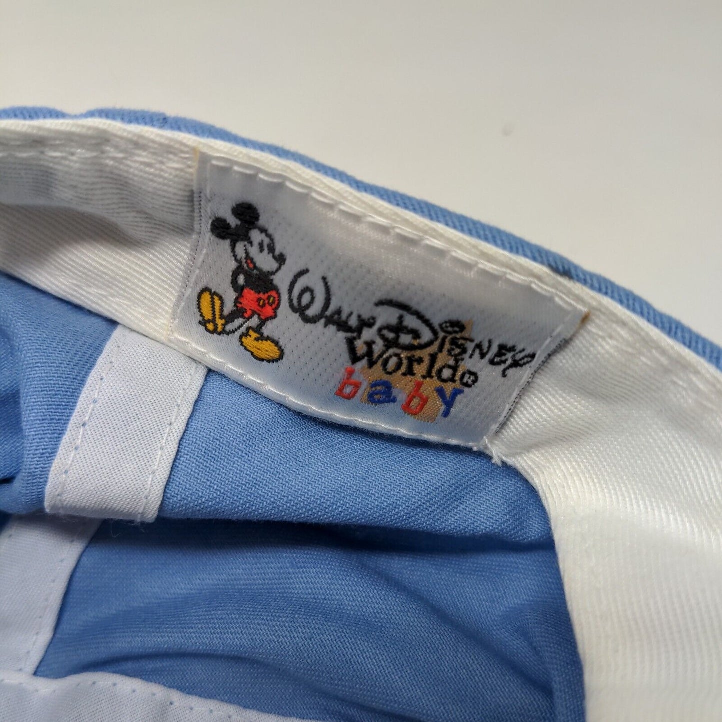 Walt Disney World Baby Boy's Hat Blue Stretchy Embroidered Mickey Mouse Logo