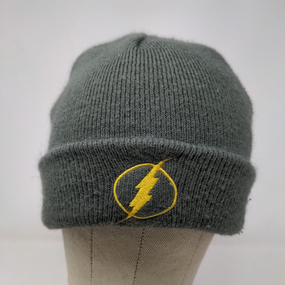 The Flash Boys Knit Beanie Hat Gray Embroidered Logo DC Comics