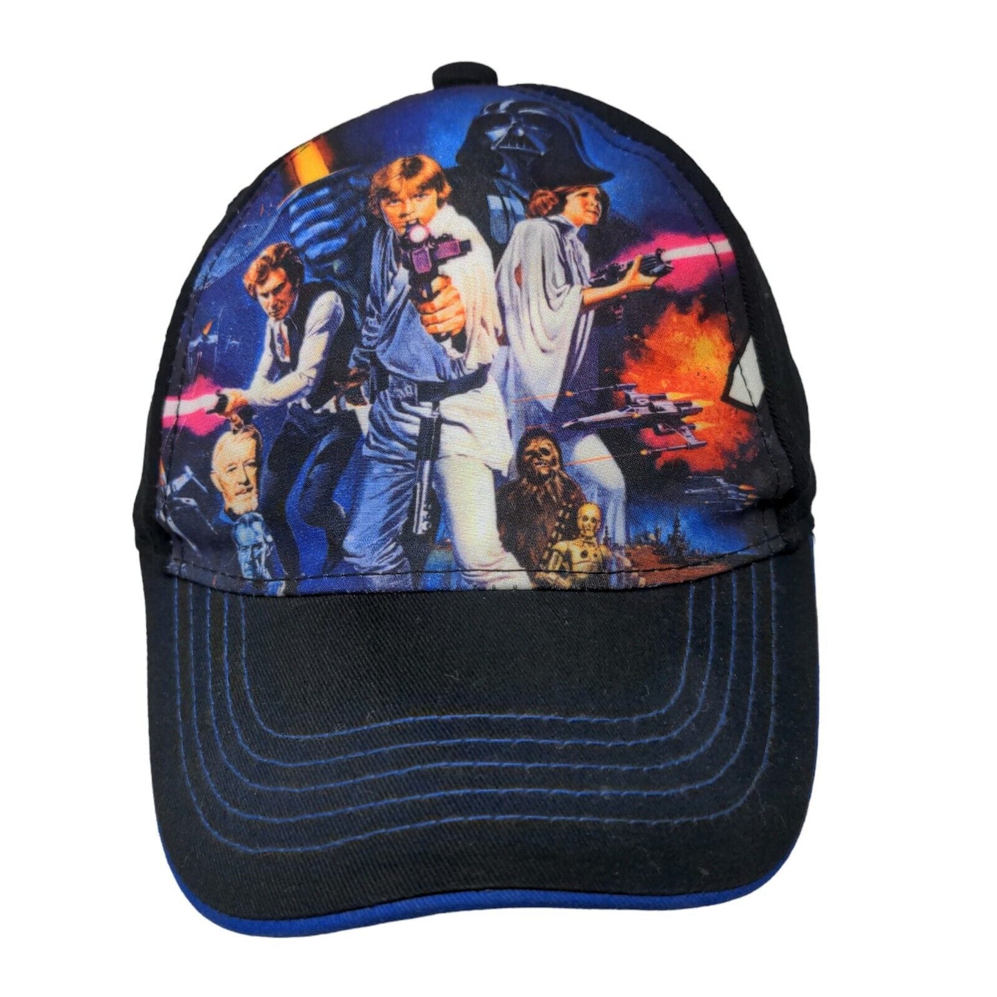 Star Wars Boy's Snapback Hat Black Blue OSFM Graphic A New Hope Retro
