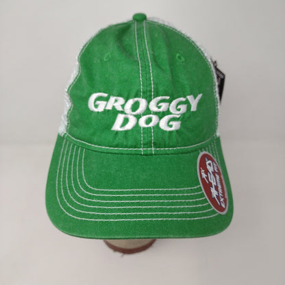 Groggy Dog Ahead Extreme Fit Strapback Meshback Hat Green White W/Tags