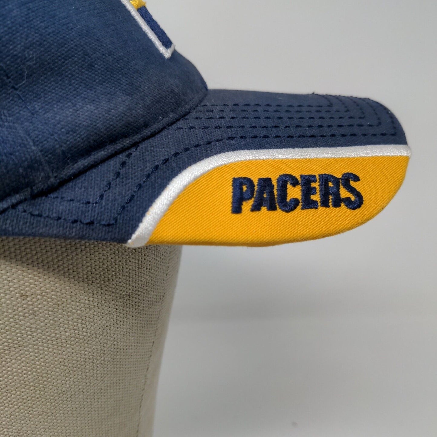 NBA Indiana Pacers Basketball Yellow Blue Cap Hat Size S / M Embroidered Logo