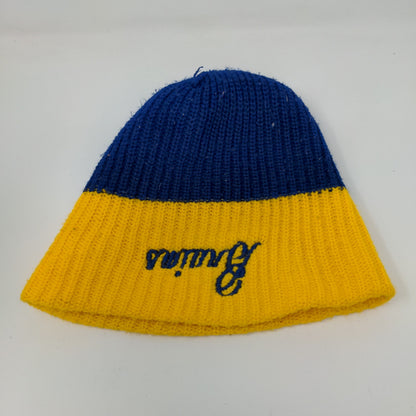 UCLA Bruins Beanie Hat Embroidered Logo Blue Yellow Pom Pom Knit