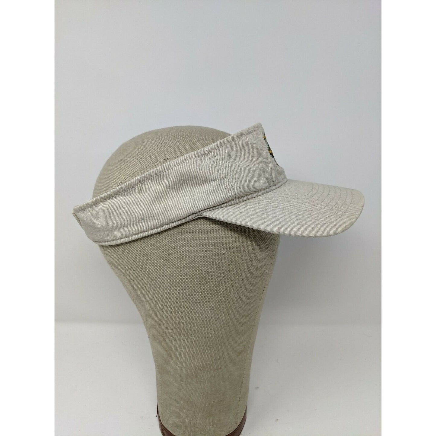 Brickyard Crossing Golf Visor Strapback White/Beige OSFM Embroidered Logo