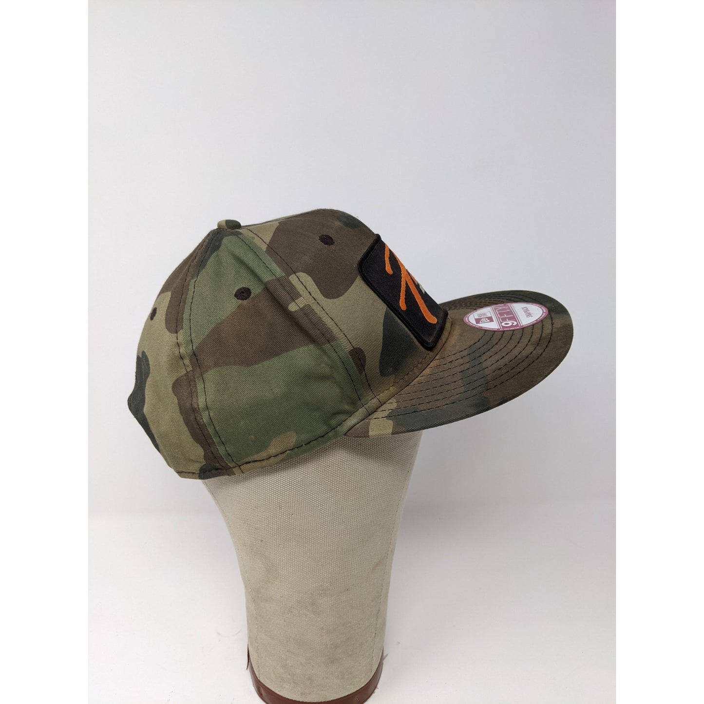 New Era 9Fifty Snapback Hat Fireline Media Adjustable Camo US Flag Patch OSFM