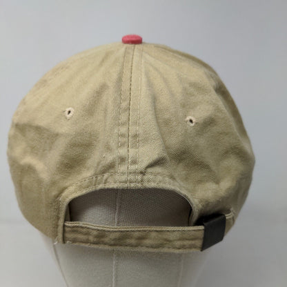 San Son Men's Slideback Hat Tan Red Size OSFA Blank Vent Holes Adjustable