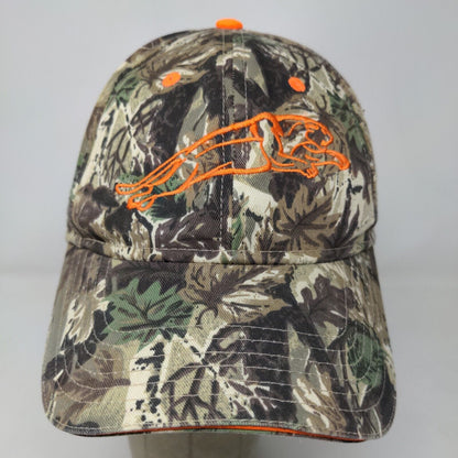 Otto Men's Strapback Hat Green Camo OSFM Panther Premium Embroidered Logo