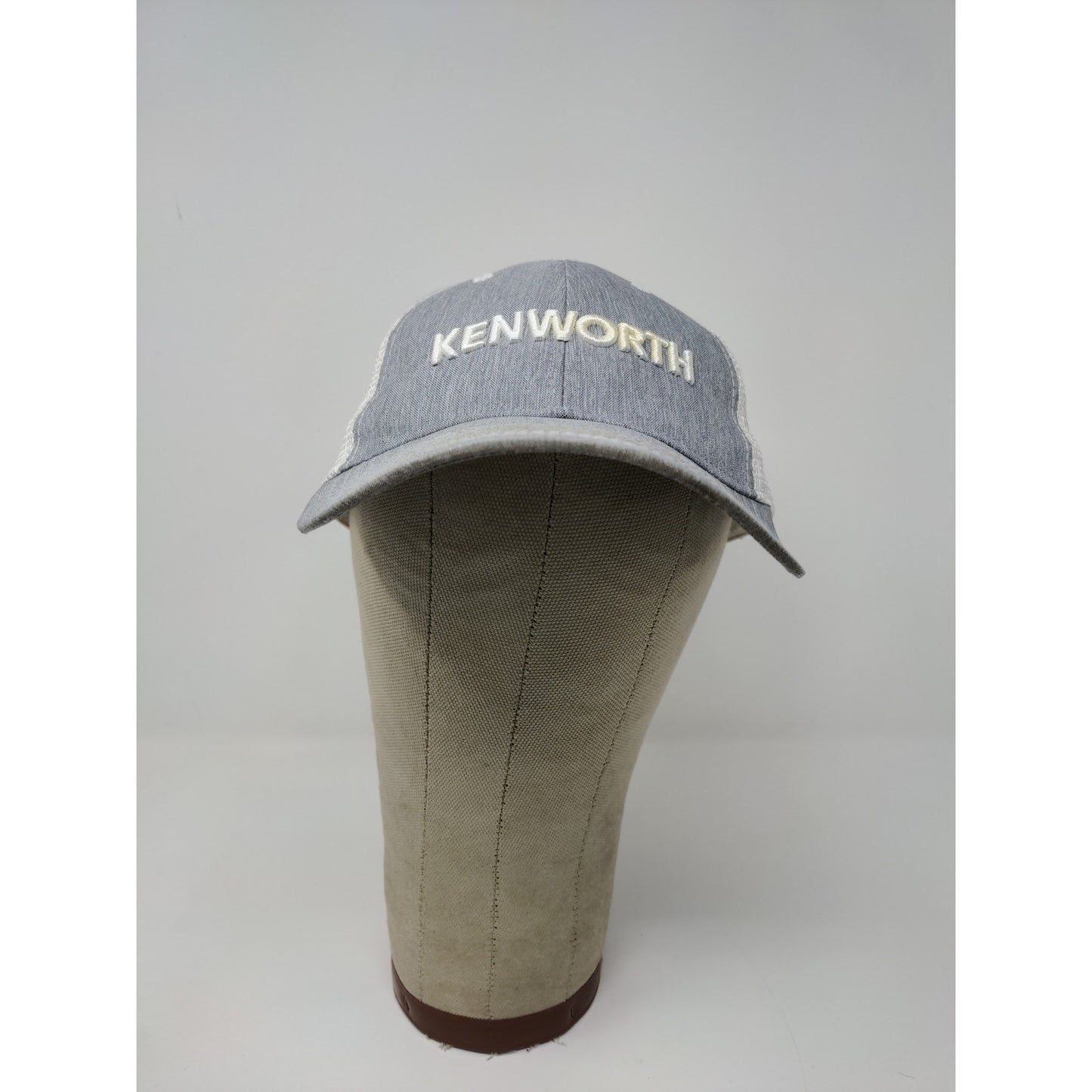 Kenworth Trucks Mesh Back Snapback Hat Embroidered Logo Gray & White