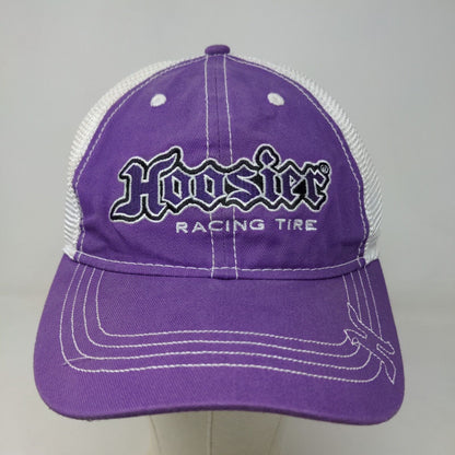 Hoosier Tire Men's Strapback Mesh Back Hat Purple White OSFA Embroidered Logo