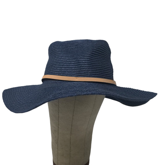 Banana Republic Womens Sun Hat Blue Size M/L Straw Polyester Blend Wide Brim