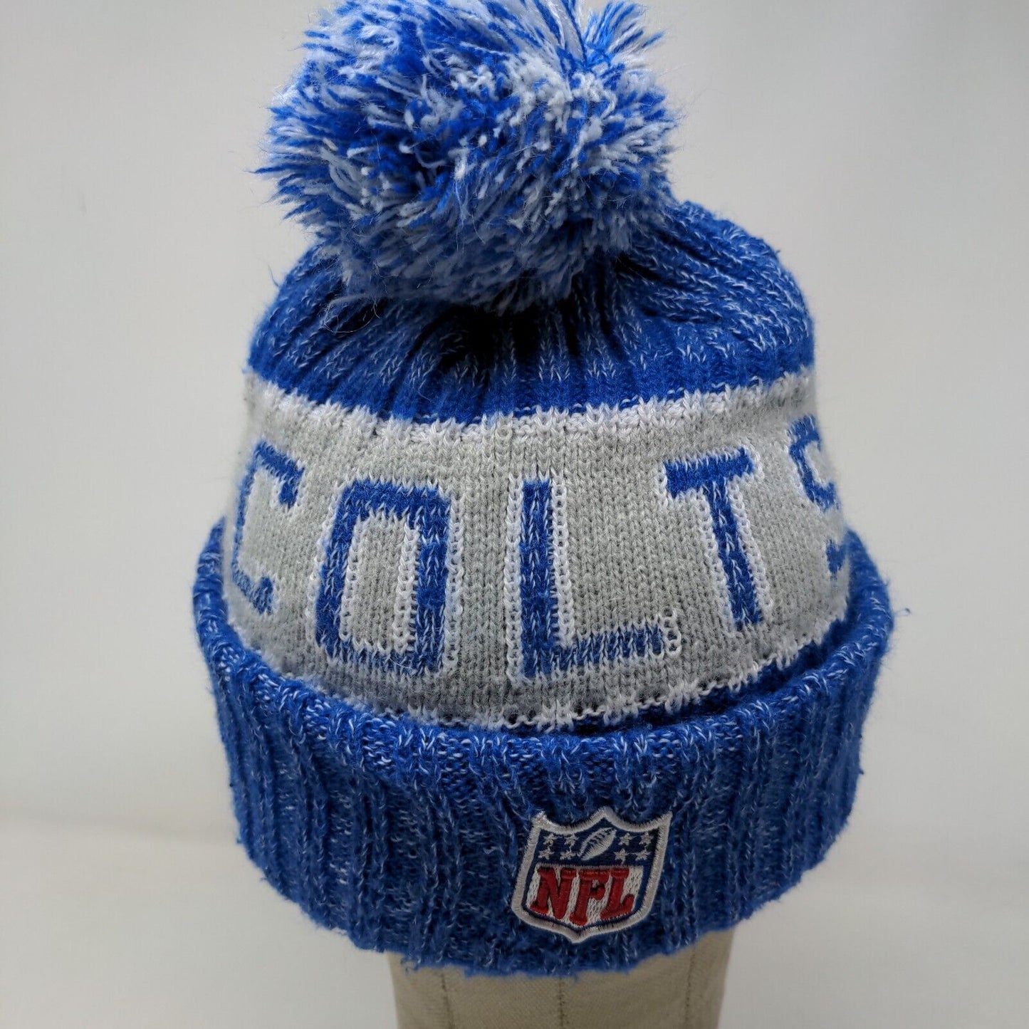 New Era Men's NFL Knit Beanie Hat Cap Indianapolis Colts Embroidered Logo Blue
