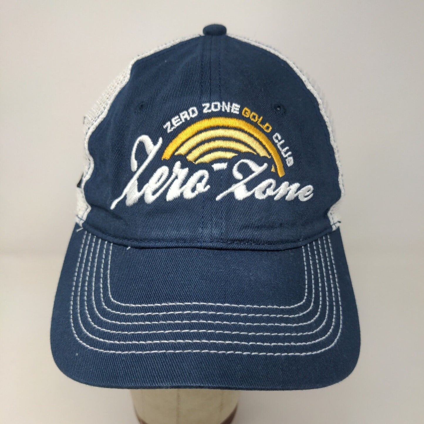 District Men's Zero Zone Gold Club Strapback Mesh Back Hat Blue White Gatorade