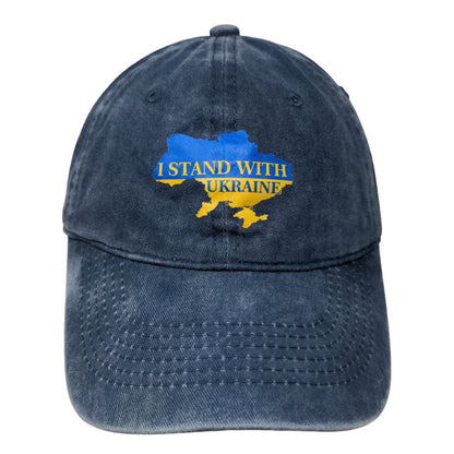 Unbranded Men's Slideback Hat Blue Graphic I Stand With Ukraine Logo