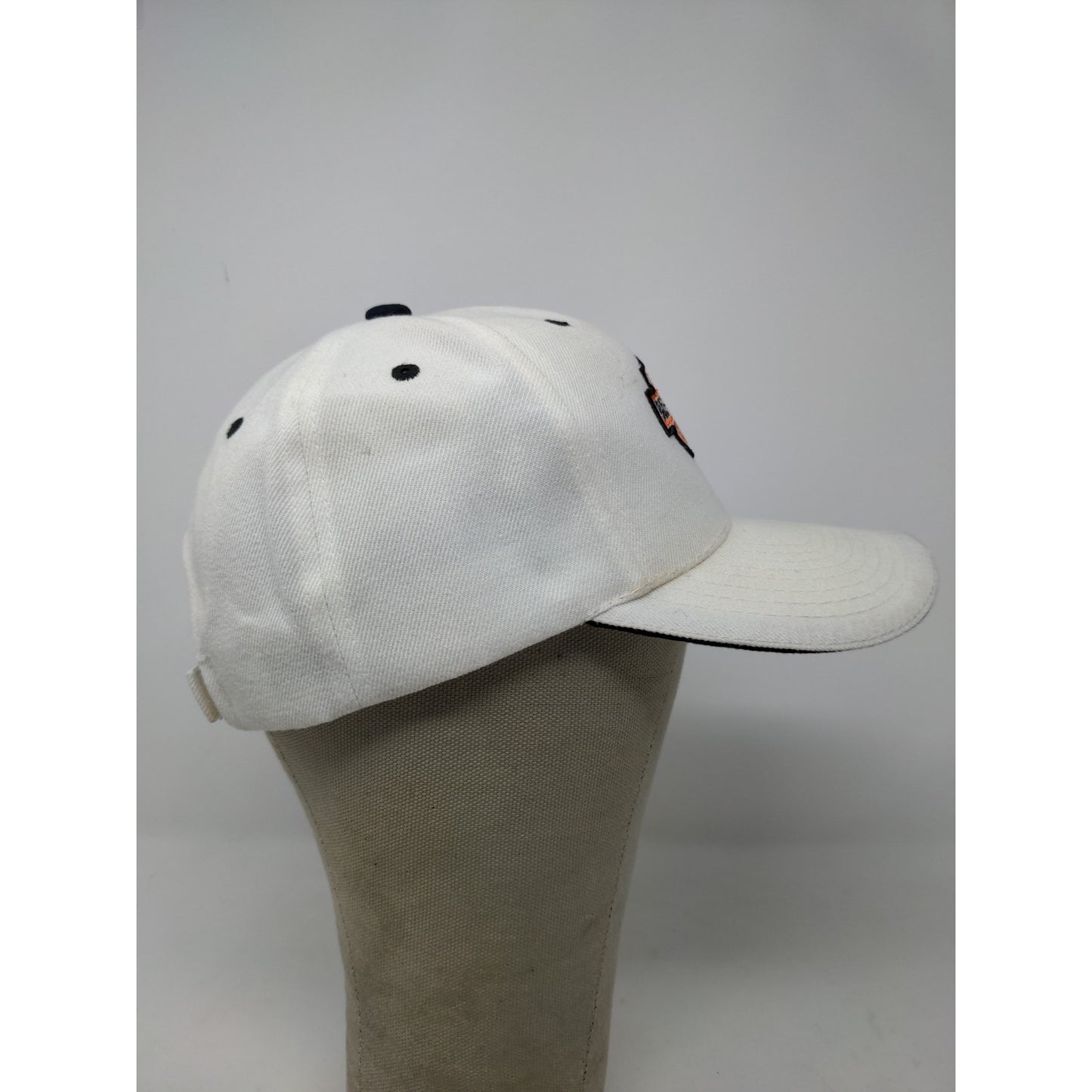 Harley Davidson Motorcycles Strapback Hat OSFA White Embroidered Logo SEE DESC