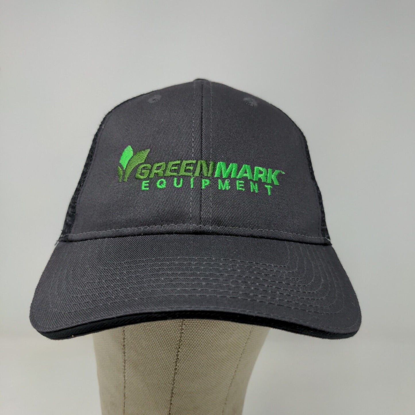 Green Mark Men's Strapback Mesh Back Hat Black Adjustable Embroidered Logo