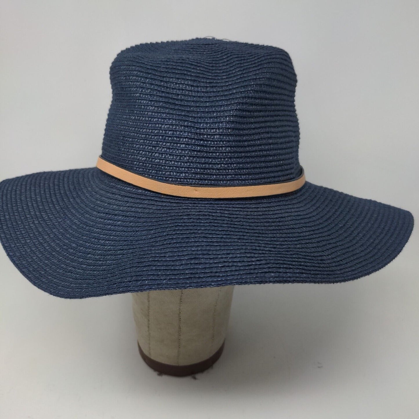 Banana Republic Womens Sun Hat Blue Size M/L Straw Polyester Blend Wide Brim