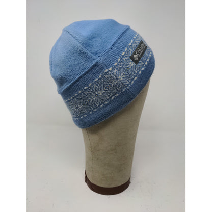 Columbia Sportswear Winter Snowflake Beanie Hat Patch Logo OSFA Blue