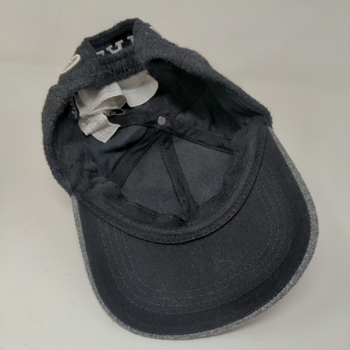Zara Man Men's Stretchy Knit Hat Black Gray Size M 57CM Greatest Embroidered