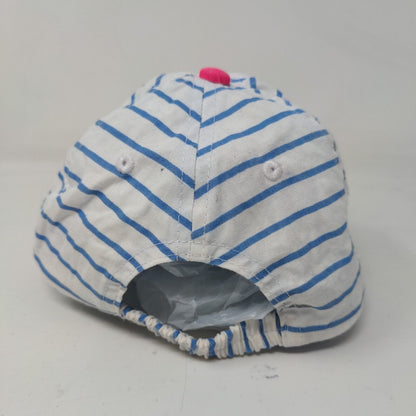 Unbranded Boy's Stretchy Hat Blue White Striped 100% Cotton Rainbow