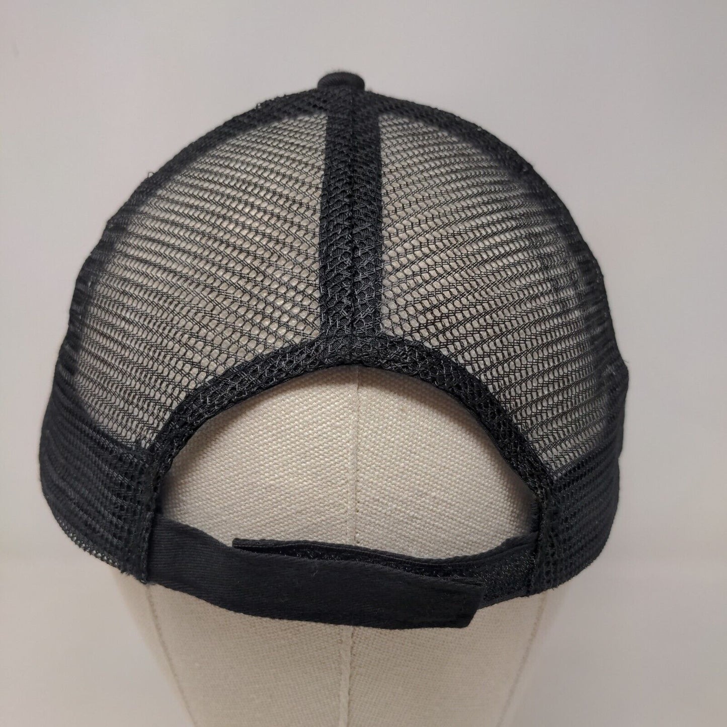 Nissin Men's Strapback Mesh Back Hat Black Adjustable Graphic Bee Logo