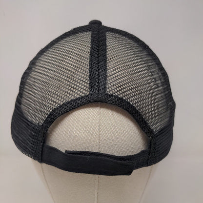 Nissin Men's Strapback Mesh Back Hat Black Adjustable Graphic Bee Logo