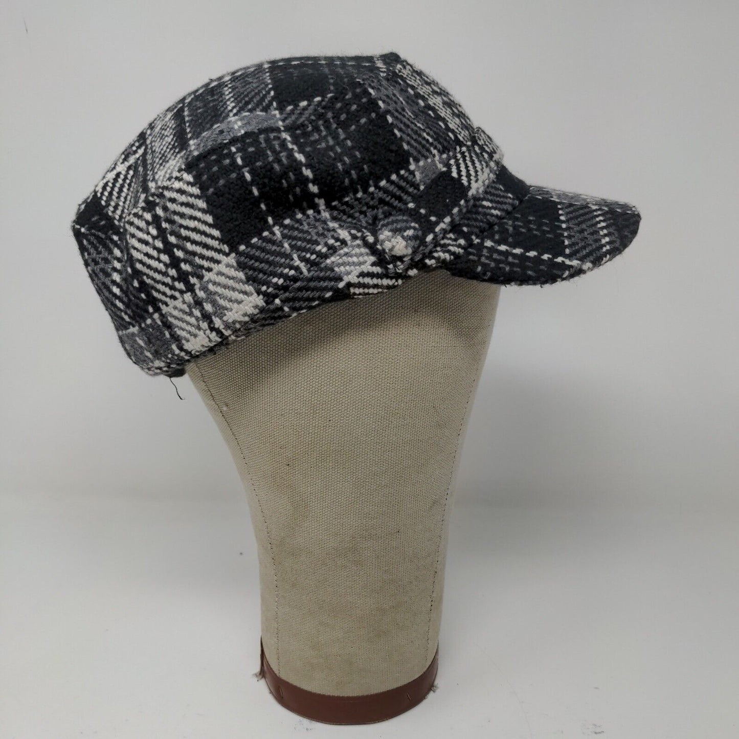 Route 66 Womens Plaid Cadet Hat Logo One Size Fits Most 100% Wool