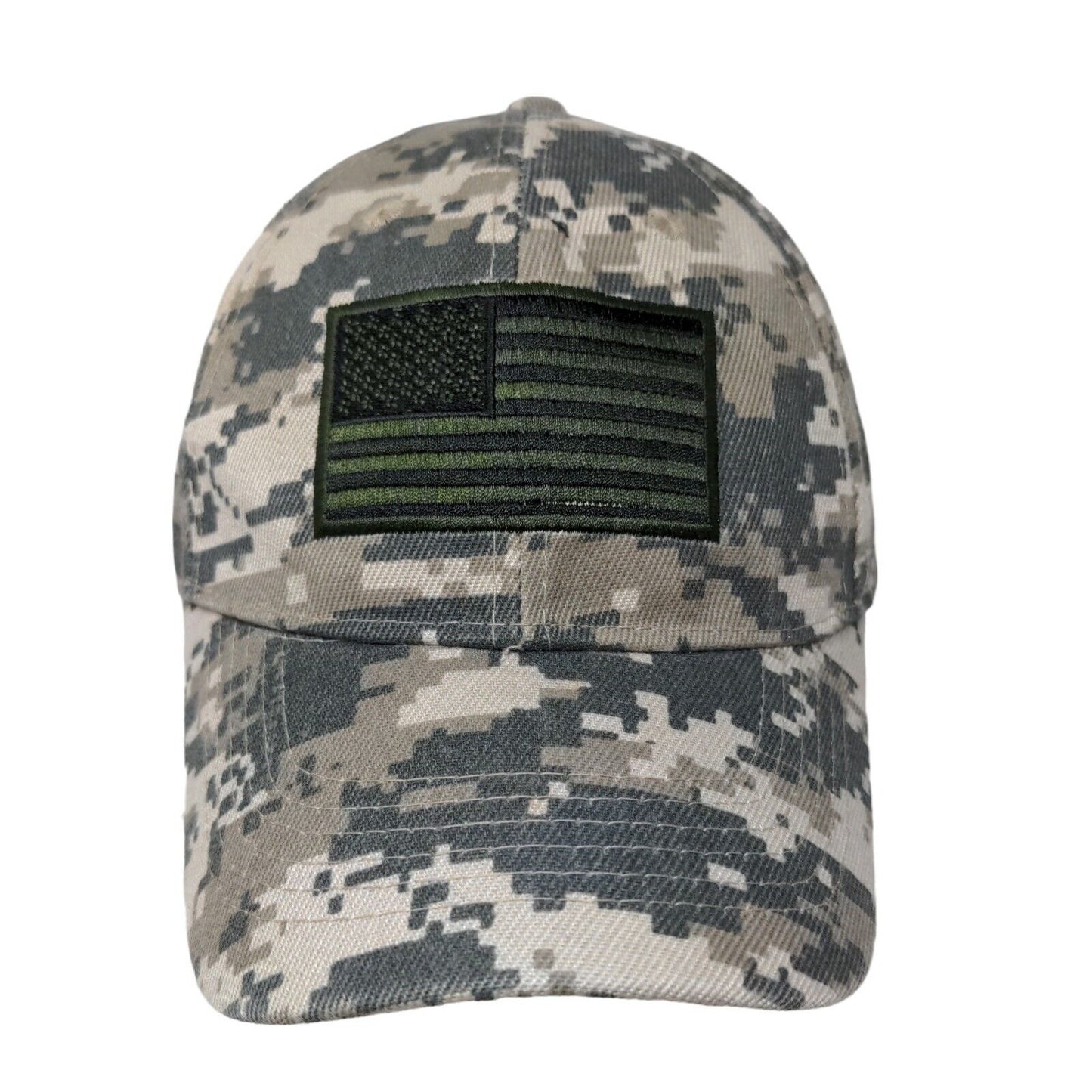 KYS Men's Strapback Hat Multicolor Digital Camo OSFM Embroidered Flag Patriotic